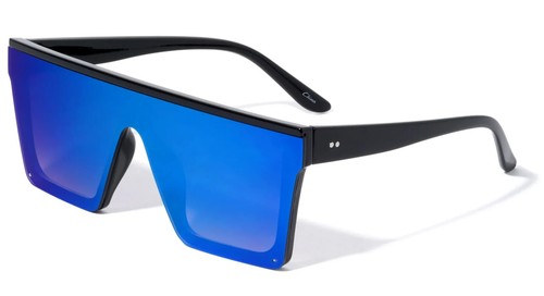 Damen Herren Sonnenbrille XL Übergröße Luxus Rückblick Flat Top Eckig Designer Neu - Bild 33 von 61