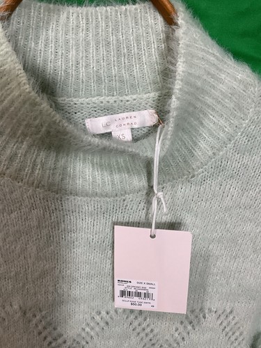 Lauren Conrad XS Eyelash Tunic Sweater Lite Green Very Cozy fluffy NWT - Picture 4 of 4
