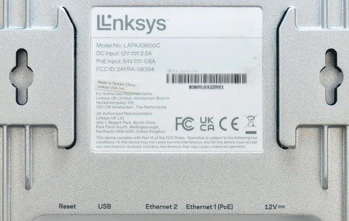 Linksys Indoor WiFi 6AP Cloud MU‑MIMO Dual-band Wireless Access Point LAPAX3600C - 第 7/8 張圖片