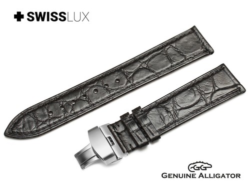 Crocodile Alligator Leather For BULOVA Watch Strap Band Clasp Buckle - Picture 12 of 12