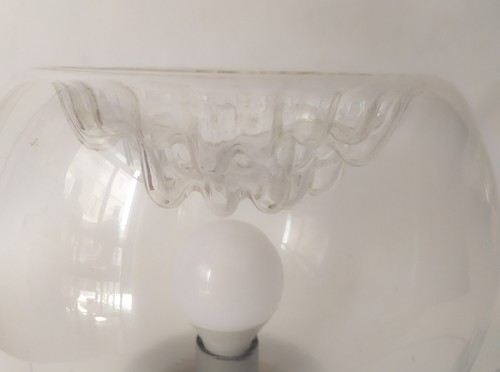 ♥ COPPIA LAMPADE DESIGN TONY ZUCCHERI VINTAGE SPACE AGE ABATJOURS VETRO MAZZEGA - Imagen 3 de 8