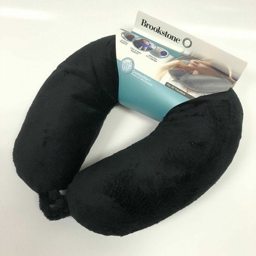 New Brookstone Soft Microbead Travel Pillow Neck/Lumbar Choose Gray