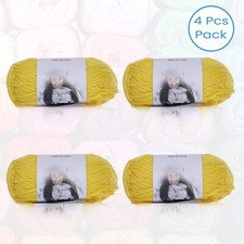 4 Yellow WEXTILE premium hand crafted knitting yarn light worsted 50g each