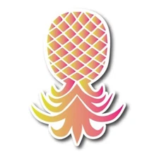 Upside Down Pineapple Magnet Decal, Pink and Yellow, 4x6 Inch, Automotive Magnet