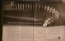 Liberty Mutual Insurance Dominos Print Ad 1991 16x11 Great To Frame 