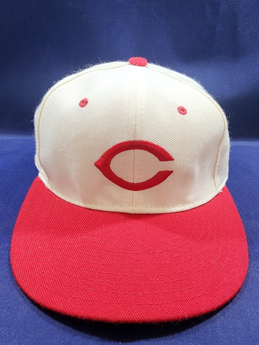 Vintage New Era Cincinnati Reds Hat White/Red Fitted Men Size 6 7 