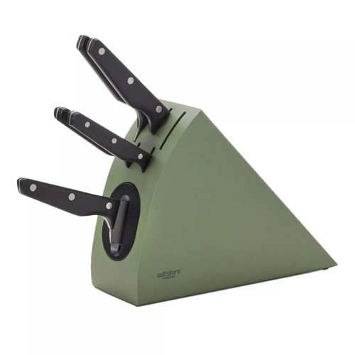 Wiltshire Staysharp Triple Rivet Radius 6pc Knife Block Set - Sage Green 41596 - Picture 2 of 3