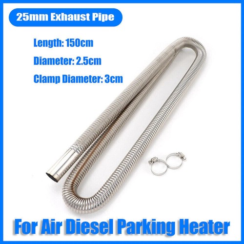 60cm-300cm Air Diesel Parking Heater Stainless Steel Exhaust Pipe Tube Gas Clamp - Picture 9 of 16