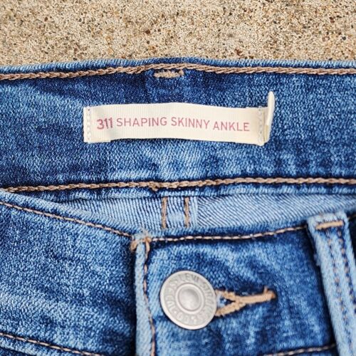 Levi's 311 Shaping Skinny Ankle Jeans Women's Regular Stretch Mid Rise Zip Blue - Picture 14 of 17