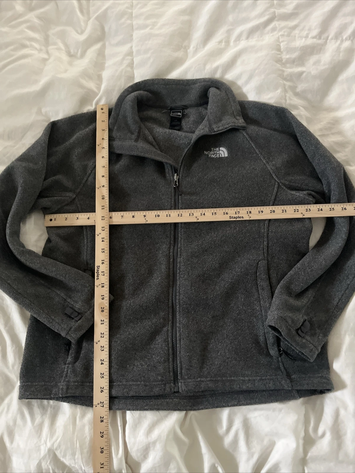 The North Face Heather Gray Men's Zip Up Fleece Jacket Sz Large Soft