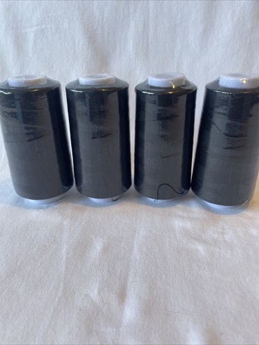 4 Big Spools Overlock Thread Polyester BLACK 3000 yards each - Picture 2 of 2