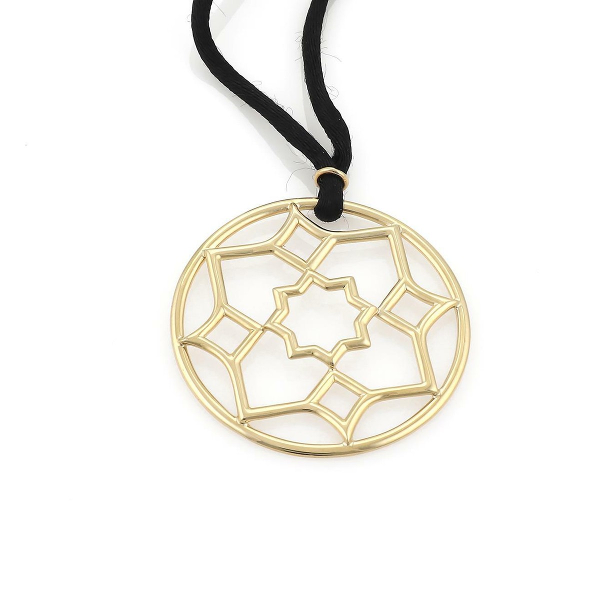 Tiffany & Co. Round Pendant Picasso Zellige 18k Gold Cord Necklace