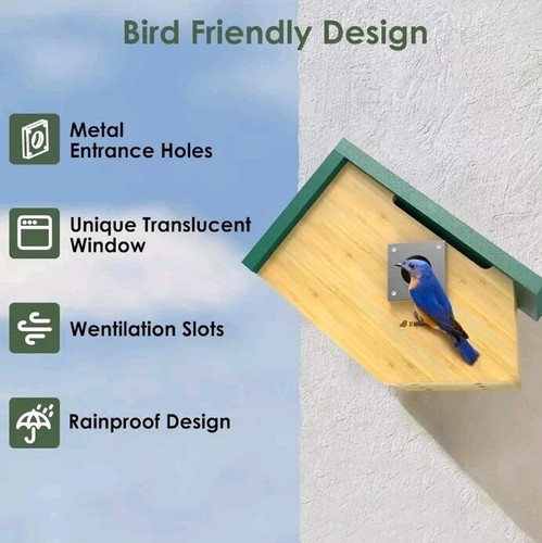 Smart Bird Houses for Outside Solar Powered, 1080P HD Live View Birdhouse - Picture 6 of 10