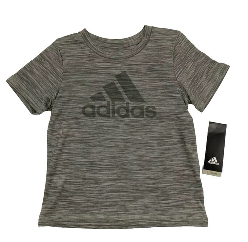 LOT adidas NWT Boy Size 4 Tee Shirt Tops Set of 3 Orange Blue Gray Three Stripes - Picture 2 of 7