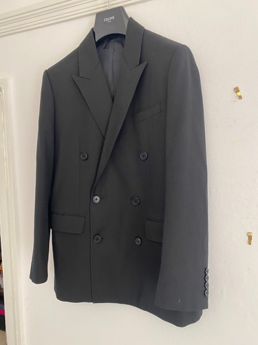 CELINE by Hedi Slimane black double breasted blazer jacket sz 44 S? - Picture 21 of 24