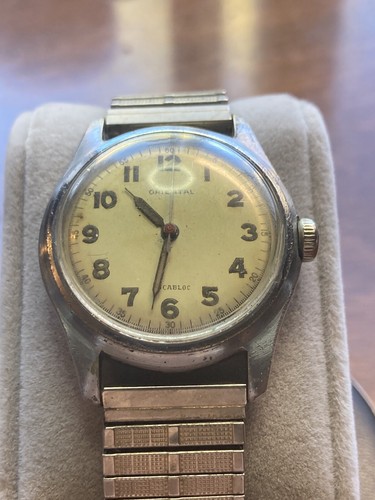 Vintage gents ORIENTAL 1950s Swiss Mens Watch, ETA 1080 - Afbeelding 6 van 13
