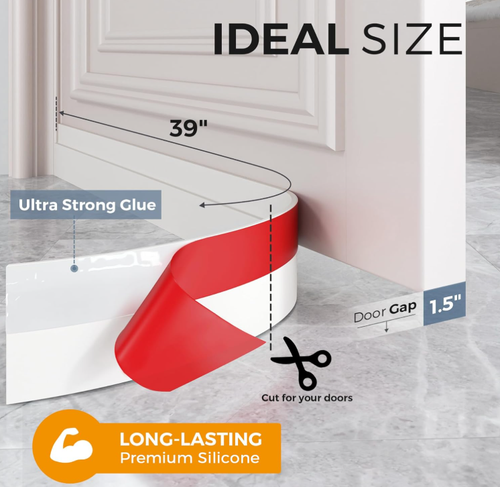 GroTheory 2 Pack Door Draft Stopper, Under Door Sweep for Exterior & Interior... - Picture 4 of 7