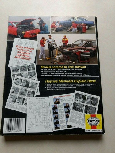 VW GOLF & JETTA 1993 THRU 1997 WITH GAS & DIESEL ENGINES REPAIR MANUAL - Picture 8 of 9