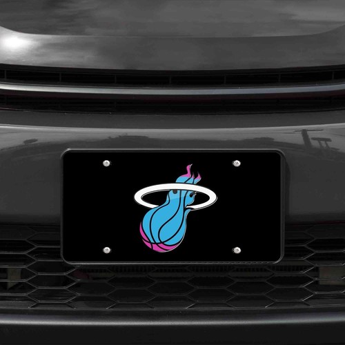 Miami Heat Blue Ball Logo Laser Cut Tag for Car Truck SUV 12" x 6" NBA - Foto 2 di 4