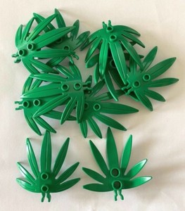 3 LEGO Plant Leaves 6 X 5 Swordleaf With Clip 30239 Tree Foliage