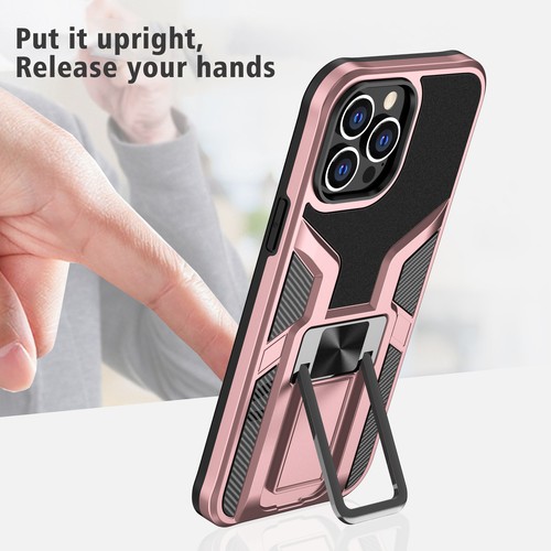 Fr iPhone 14 Pro Max/14 Plus/14 Pro/14 Slim Magnetic Armor Ring Stand Case Cover - Zdjęcie 17 z 61