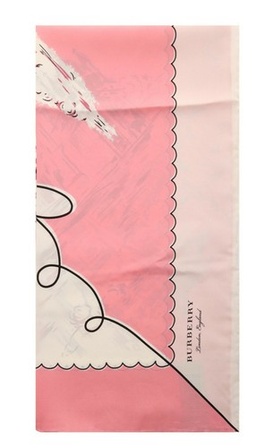 450 $ Burberry Seidenschal bedruckt quadratisch in Rose Pink - Bild 5 von 7