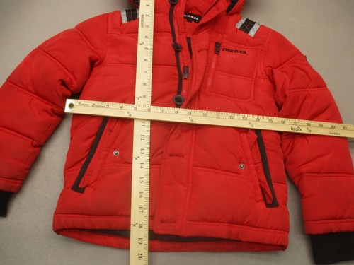 DIESEL Size 7 Kids Unisex Red Full Zip Stand Collar Button Insulated Jacket 646 - Picture 2 of 10