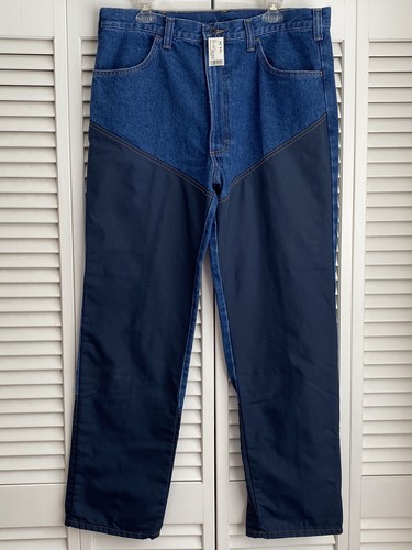 GAME WINNER Brush Guard Blue Jeans Mens 38W 32L Reinforced Work Hunting Pants - Picture 17 of 17