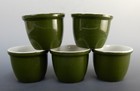 New ListingSet of 5 Vtg Hall Pottery Green #351 1/2 Custard Pudding Bakers Ramekins Usa