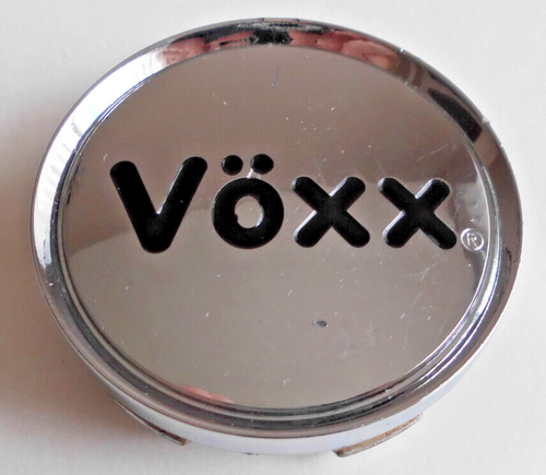 VOXX CHROME / BLACK PLASTIC SNAP-IN WHEEL CENTER CAP. SUCAP 15. 58mm (2-1/4") OD - Picture 5 of 6
