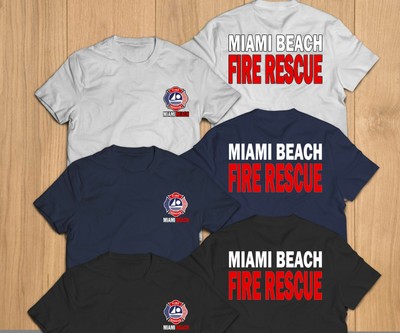 NEW City Of Miami Fire Rescue Fire Department Firefighter Custom T-Shirt