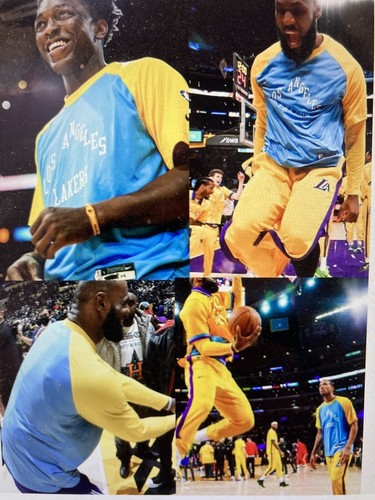 MENS Nike LA Los Angeles Lakers NBA Team Issued Game Warm Up Shirt 75th M NWT