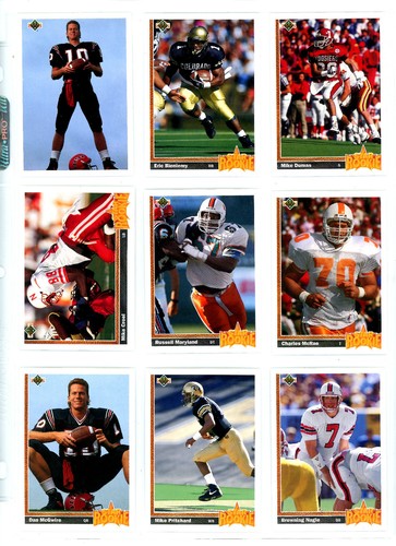 1991 Upper Deck Football : U-PICK, Complete Your Set NM/M