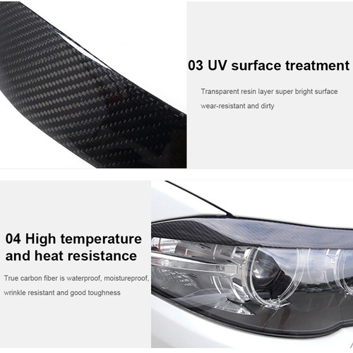 For BMW 5 Series F10 2010-2013 Carbon Fiber Headlight Eyebrow Cover Accessories - Picture 3 of 13