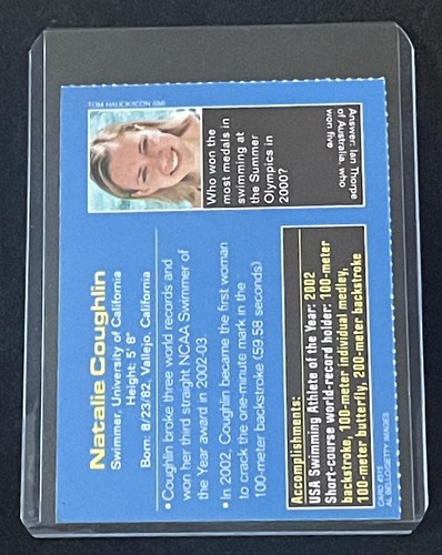 NATALIE COUGHLIN ROOKIE 2003 Sports Illustrated For Kids SI #315 RC USA SWIMMING - Picture 2 of 2