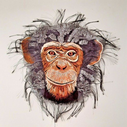 Monkey Animal Realistic Handmade Backing Sew-On Embroidered Patch - Picture 1 of 6