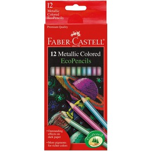 Metallic-Colored-EcoPencils-SCHOOL-SUPPLIES-Faber-Castell-12-Pencil-Colors