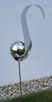 Skulptur Flame Edelstahl Poliert 126 Cm Gartenstecker Beetstecker Rosenkugel