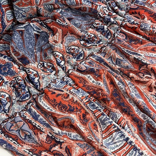 Reba Maxi Dress Mesh Paisley Rhinestone Sleeveless Fit & Flare Ruffle Boho Sz S - Picture 5 of 8