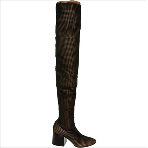 dark green thigh high boots