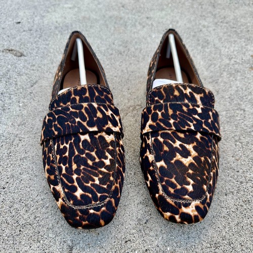 Halogen Lucy Genuine Calf Hair Loafer Chocolate Leopard Size 7 M NIB - Picture 8 of 12