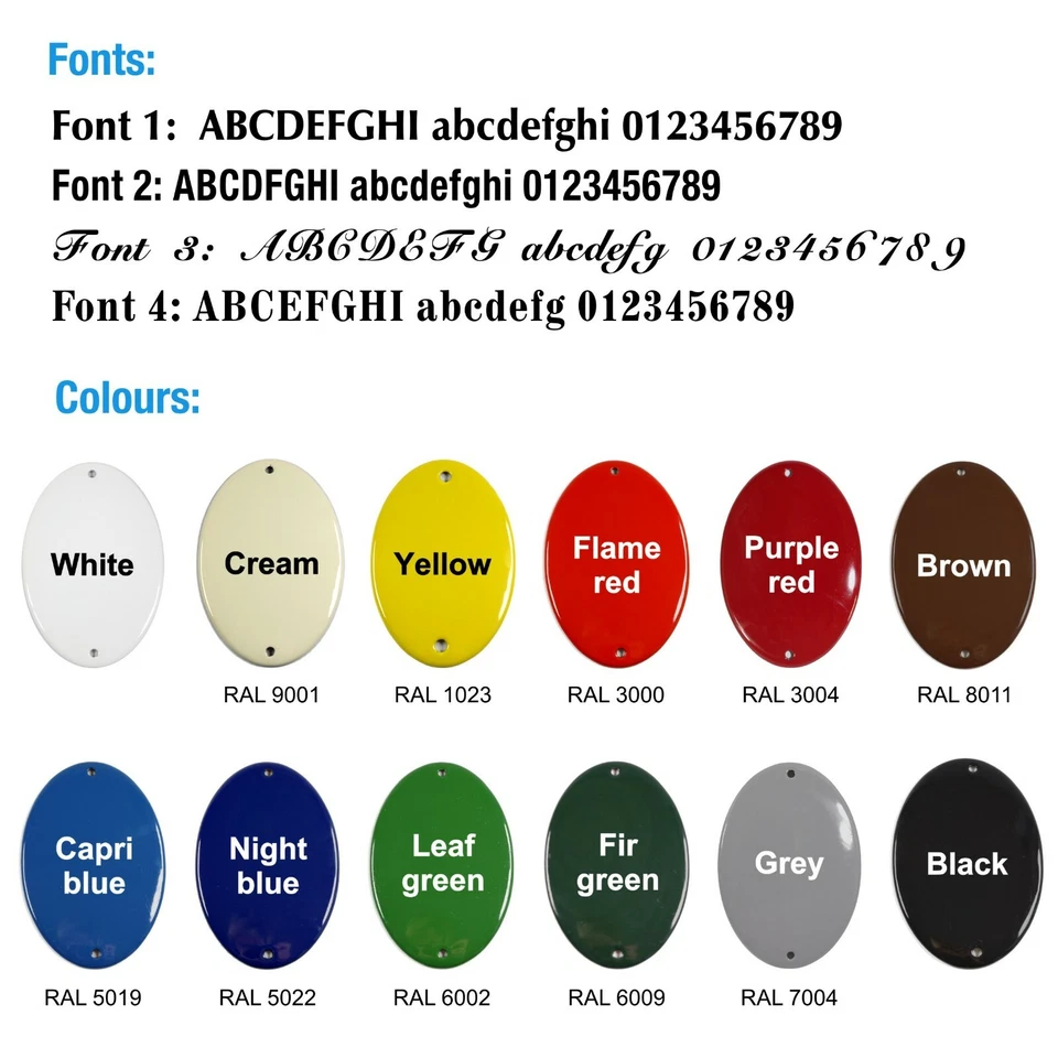 Placa de dirección de porcelana 4x4,7′′ personalizable esmalte hecho a mano letrero de número de casa Foto 4 de 4