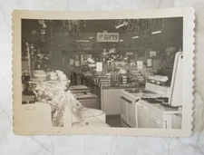 Mid-Century General Store Interior Photo Black & White Snapshot “GIFTS” Sign