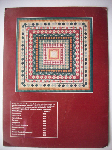 Ribbon Design Sampler Vintage 70's Needlepoint pattern - Picture 4 of 4