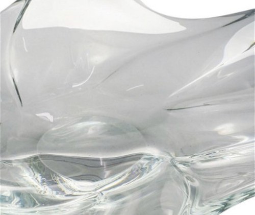 Daum Crystal Art Glass Mid Century Wave Design Centerpiece Bowl - Picture 3 of 3