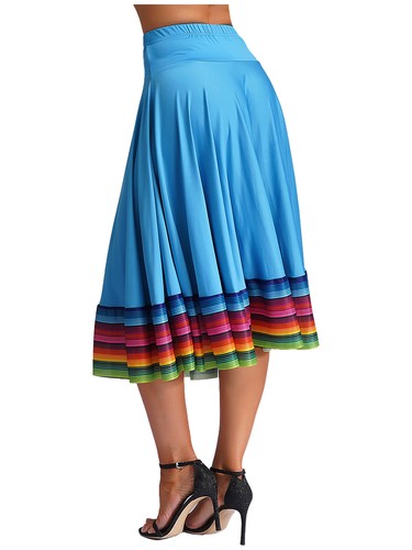 Womens Long Full Circle Folklorico Mexican Flamenco Performance Dance Skirts - Picture 79 of 173