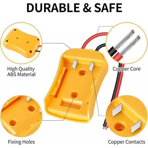 Power Connector Battery Adapter For DeWalt DCB205, DCB200 18V/20V Max Battery - Picture 12 of 16