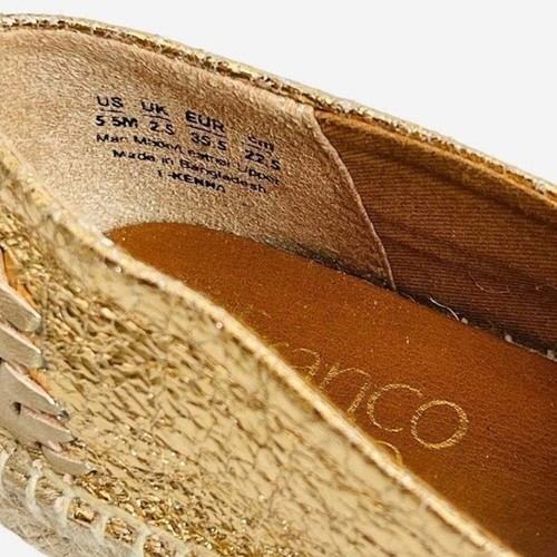 Women Shoes FRANCO SARTO Kenna Slip On Espadrilles Gold Crinkle Loafer Flats - Imagen 7 de 7