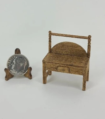 Artisan Potting Bench, Work Table or Dresser w/ Drawer 1:48 Dollhouse Miniature - Picture 2 of 7