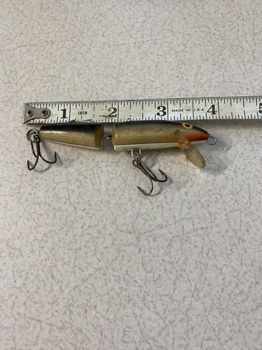 Rapala Wooden Jointed Gold Fishing Lure ~ Vintage - Picture 8 of 8